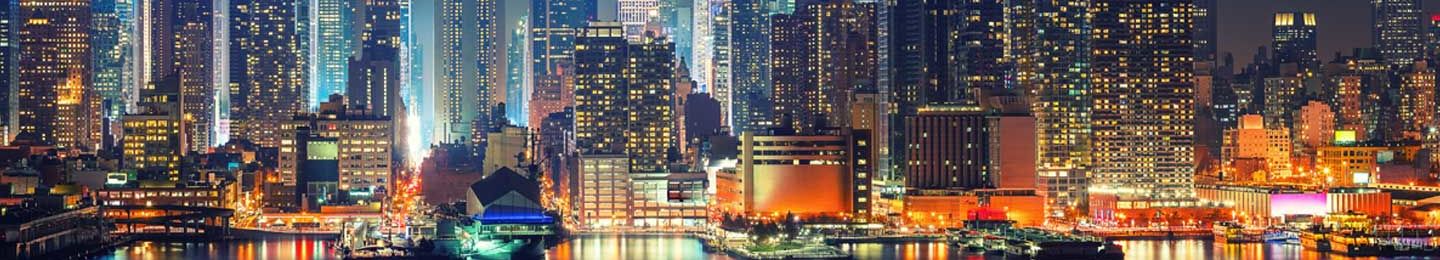 new york city skyline night lights
